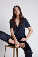 NILETA Silk pajamas sleepwear short sleeve button up